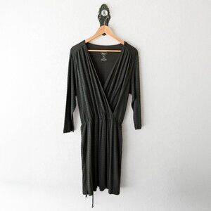 G.H. Bass Green Long Sleeve Knit Dress | Size XXL | Belted Waist | Soft & Comfy